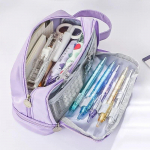 Suure mahutavusega pliiatsi&uuml;mbris 3-kihiline pliiatsikott &otilde;pilasele armas Korea kirjatarvete pliiatsihoidja &uuml;mbris Laste koolitarbed CHINA lilla