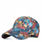The new heat transfer printing flower baseball cap personality trend of men and women models outdoor sun hat fashion versatile hat M（56-59cm）
