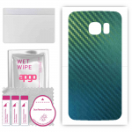 apgo Protective Skin Sticker for the back compatible with Samsung Galaxy S6 Edge SM-G925F, Wrap Film, Foil, Vinyl - Pattern Carbon Chameleon CAKA1