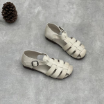 Johnature Ehtsast nahast rooma sandaalid Retro vabaaja &uuml;hev&auml;rvilised veisenahast pehme tallaga lamedad naistekingad 36 beež