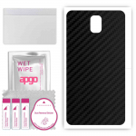 apgo Protective Skin Sticker for the back compatible with Samsung Galaxy Note 3, Wrap Film, Foil, Vinyl - Pattern Carbon Black