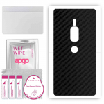 apgo Protective Skin Sticker for the back compatible with Sony Xperia XZ2 Premium, Wrap Film, Foil, Vinyl - Pattern Carbon Black