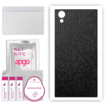 apgo Protective Skin Sticker for the back compatible with Sony Xperia XA1 Plus, Wrap Film, Foil, Vinyl - Pattern Black Honeycomb