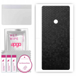 apgo Protective Skin Sticker for the back compatible with LG K71, Wrap Film, Foil, Vinyl - Pattern Black Honeycomb