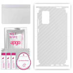 apgo Protective Skin Sticker for the back+sides compatible with Samsung Galaxy Note 20, Full Wrap Film, Foil, Vinyl - Pattern Transparent Carbon