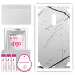 apgo Protective Skin Sticker for the back+sides compatible with Xiaomi Pocophone F1, Full Wrap Film, Foil, Vinyl - Pattern White Marble