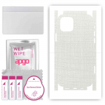 apgo Protective Skin Sticker for the back+sides compatible with Apple iPhone 12, Full Wrap Film, Foil, Vinyl - Pattern White Fabric