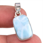 Natural Republic Larimar Gemstone 925 Tahke Sterling H&otilde;bedast Ripats 1,25'' t4n45 white
