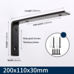 2 tk raskeveokite roostevabast terasest nurgakood must kolmnurkklamber L-kujuline riiul seina tugiplaadi kronsteini vaheraam 200x110x30x6mm