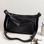 Lihtne suure taskuga utilitaarne crossbody kott (2 v&auml;rvi) 32x22x9.5cm elevandiluuvalge