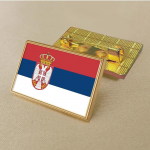 Serbia lipp pross 2,5 * 1,5 cm tsingisulamist survevalu PVC v&auml;rvitr&uuml;ki kate Kuldne ristk&uuml;lik kuld