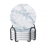 6 tk imavad alusalused Keraamilised alusalused hoidikuga 4-tollised &uuml;mmargused alusalused joogitasside jaoks alusalused kodukaunistuseks Kaitske m&ouml;&ouml;blit valge