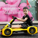 Laste elektriauto 360 Degree Drift neljarattaline kahe veoga saab istuda beebi puldiga m&auml;nguauto maastikus&otilde;idukile kollane