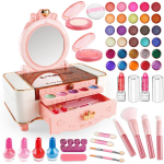 49 tk Dresser Kids meigikomplekt t&uuml;drukutele, tualettlaud Princess Real Pestav Teeseldud Play kosmeetikakomplekt peegliga, mitte- beige