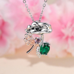 Moodne Dragonfly Lotus Leaf ripats kaelakee naistele Loomingulised rohelised kristallist kaelakeed Choker ehted h&otilde;be