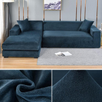 Sametine diivani kate Elastne paks L-kujuline nurgadiivani kate elutuppa 1/2/3/4 istekohaga veniv kate diivandiivani tugitoolile 3 Seater 185-230cm