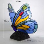 Vintage Butterfly lauavalgustid magamistoa voodi k&otilde;rval Vahemere stiilis Tiffany Retro vitraažist laualamp elutoa valgustid