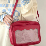 MOOD Harajuku Ita kott naistele PU l&auml;bipaistev taskuga Itabag keskkooli t&uuml;drukute vormiriietus JK crossbody &otilde;lakott k&auml;ekotid punane