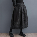 Must pluss suurus K&otilde;rge v&ouml;&ouml;kohaga vintage Kevads&uuml;gisene vaba midi-pikk naiste seelikud naiste seelik