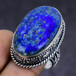 Lapis Lazuli Gemstone handmade 925 Sterling Silver gift Jewelry Ring Size 8 A1c80