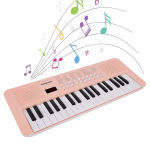 37 klahvi elektrooniline klahv klaver 200 tooni 200 r&uuml;tmi 35 demod Mikrofoniga muusikainstrument roosa