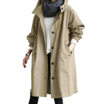 Naiste elegantsed mantlid, kaherealised kerged tuulekindlad pluss suuruses &uuml;hev&auml;rvilised keskmise pikkusega mantlid 2XL must