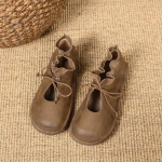 mood 2024 vintage-inspireeritud pehmest nahast Martini saapad, pitsilised vabaajajalatsid naistele Briti stiilis soliidsete lamedatega jalatsid 41 khaki