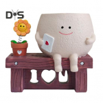 P&auml;evalill Naeratav N&auml;gu Istutuspott Vaiku Joonispea Lillepott Sise- V&auml;listingimustes Kaktus Sukulendid Taimede N&otilde;u Kodu R&otilde;du Aia Kaunistus beež