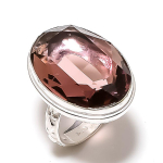Natural Morganite Gemstone Handmade 925 Sterling Silver Jewelry Ring S.10 w9g04