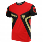 Albaania lipu graafilised T-s&auml;rgid Albaania rahvuslik embleem 3D prindiga T-s&auml;rk Meestele R&otilde;ivad Sport V&otilde;istlus Jersey Eagle Tee poiste topid M