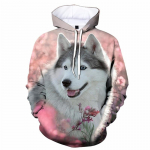 Siberi husky kapuutsiga dressipluusid Armas koer Vabaaja 3D-prindiga Meeste Naiste T&auml;navamood Kapuutsiga dressipluusid S&uuml;gis Pikkade varrukatega Pusad Laste mantel 6XL