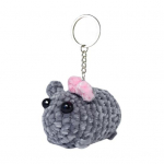 Kurb Hamster Pl&uuml;&uuml;sist V&otilde;tmehoidja Heli K&auml;sitsi Heegeldatud Nukk V&otilde;tmer&otilde;ngas Vibulindiga Emotsionaalne Amulett A