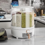 360&deg; p&ouml;&ouml;rlev suur kodumajapidamises kasutatav riisi&auml;mber, suletud putuka- ja niiskuskindel riisi hoiukast Kuiva teravilja &auml;mbri jaotur 20KG