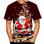 J&otilde;ulup&otilde;dra 3D-prindiga T-s&auml;rk meestele X'mas Harajuku Streetwear Moodne O-kaelusega l&uuml;hikeste varrukatega topid Uusaasta kingitus Suured T-s&auml;rgid S