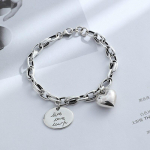 925 Sterling H&otilde;be Armastuse S&uuml;da Ovaalse Kujuga Kirjaga Tai H&otilde;be K&auml;ev&otilde;ru Naistele Kingitused Ehted Dropshipping S -B404 19.5cm