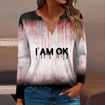 Naiste T-s&auml;rk T-s&auml;rk, n&ouml;&ouml;biga, pikkade varrukatega, igap&auml;evane n&auml;dalavahetuse mood, tavaline V-kaelusega topp M must