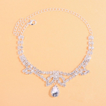 Ehted H&otilde;bedane Ripats Teemant Pahakett S&auml;delev &Ouml;&ouml;silmus Strasskividega Pahakett Naise Jala Kett 20CM