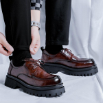 Mehed Nahast kingad &otilde;uemood Platvorm Oxfords Slip on Thick Tottom Derby Kingad vabaaja Meeste &uuml;mara varbaga pidulik kleit Kingad meestele 6.5