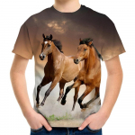 Laste riided Lasteriided Hobuseprindiga T-s&auml;rk Poisile Vabaaja Beebi L&uuml;hikeste Varrukatega T-s&auml;rgid Topid Laste Suveriided 100