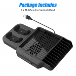 Vertikaalne jahutusventilaatori alus, kahekordne kontrolleriga kiirlaadimisjaam Xbox Series X/S jaoks, 11 m&auml;nguketta pesa, 3 USB-porti 36.3*20.5*4cm must