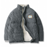 Talvine meeste jope S&uuml;gisene soe fliis Moodne paksendatud puuvillast polsterdatud jakid Standkrae vabaaja velvetist mantlid Tuulekindlad plusssuurused S valge