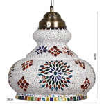 Surahi Kujuline Klaasmosaiik Ripatsvalgusti 30cm Elutuppa Kodu Dekoratsioon T&uuml;rgi Lamp