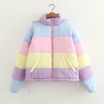 Puhvjakk Paks Soe Tepitud Parka Jakk Naistele Talv Harajuku Esteetiline T&uuml;druk R&otilde;ivad Laisk Harajuku Puhvjakk Naistele Talv 2022 One Size white
