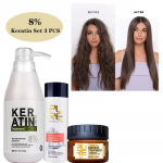 PURC Professionaalne keratiiniga juuksehoolduskomplekt Brasiilia juukseid sirgendav kreem siluv &scaron;ampoon Magic juuksemaski hooldus 8 Degree Keratin Set