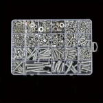 24 t&uuml;&uuml;pi kruvide ja mutrite valikukomplekt majapidamises kasutatav rauast galvaniseeritud materjal M3-M6 &uuml;mmarguse peaga Phillipsi kruvi ja mutter ning seib