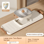 220V 2-&uuml;hes elektrigrill, multipliit, kahe maitsega kuum pott kodumasin suitsuvaba grill-bbq-masin isetehtud grill-grill-kuumpott