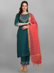 India Naiste Disainer Kurta P&uuml;ksid Dupatta Komplekt Peoriided Tuunika Salwar Suit Kurti Kleit S sinakas