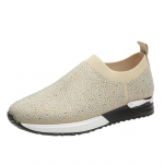 Kivist v&otilde;rksneakerid Naistele Kerged Hingavad Vabaaja Kingad Uus Mood Valged Kiilud Slip-on Mokassiinid Madalad Kingad Naistele 35 beež