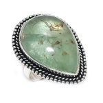 Natural Green Apatite Gemstone 925 Sterling Silver Jewelry Ring Size 9 a6t95