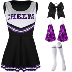 Cheerleader kleit kost&uuml;&uuml;mid Cheerleading esinemiskost&uuml;&uuml;mid Cheerleading vormiriietus L must